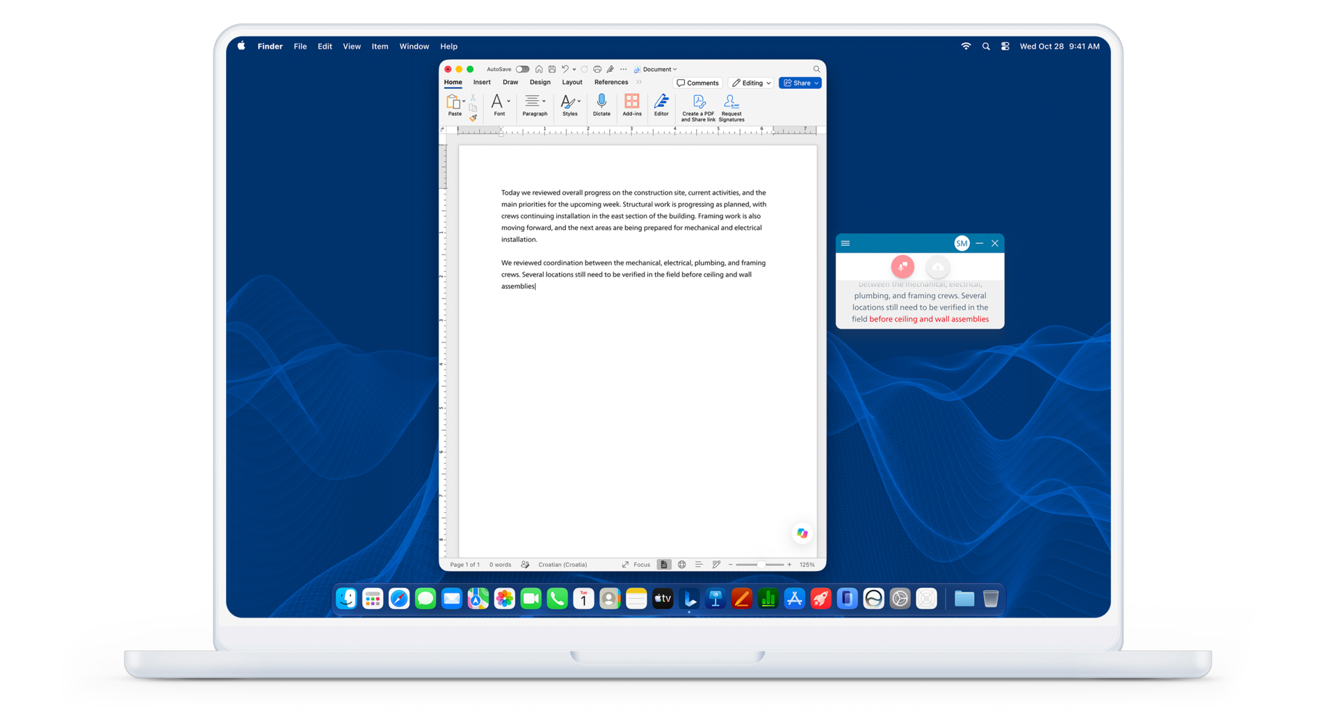 UI image of SpeechLive Professional Direct in use on laptop